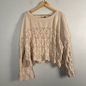Arula crème chunky crochet knit crop sweater size 2X